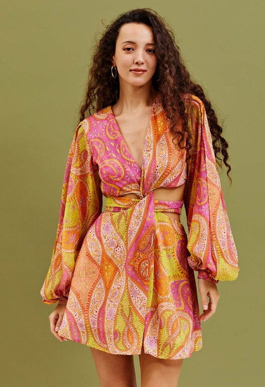 Lara - Paisley Chiffon Sommerkleid