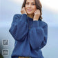 Even&Vil® - Wunderschöner einfarbiger blauer Pullover mit Ballonärmeln
