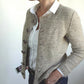 Monci® - Khakifarbene einfarbige Strickjacke mit langen Ärmeln