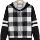 FallStil® - Schwarz-weißer Schachbrett-Kapuzenpulli