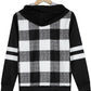 FallStil® - Schwarz-weißer Schachbrett-Kapuzenpulli