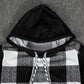 FallStil® - Schwarz-weißer Schachbrett-Kapuzenpulli