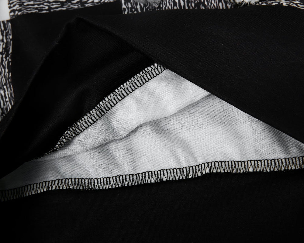 FallStil® - Schwarz-weißer Schachbrett-Kapuzenpulli