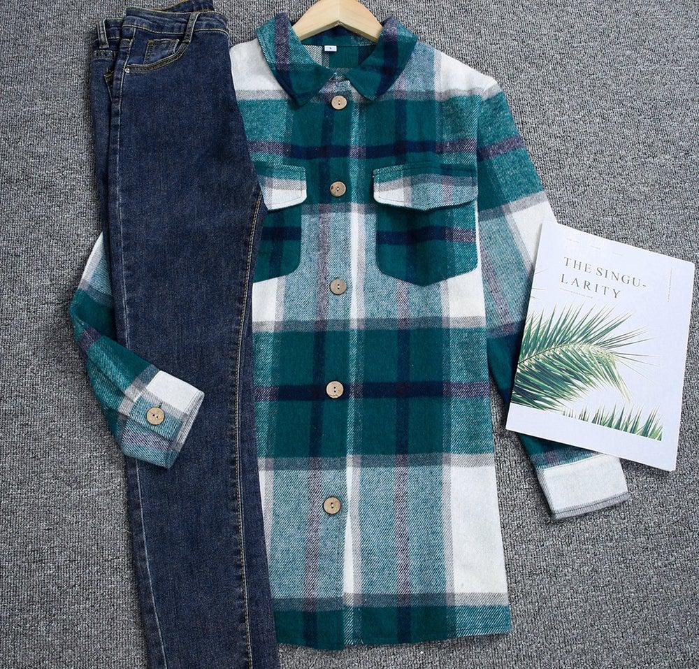 FallStil® - "Back in the Days" Karierte Strickjacke