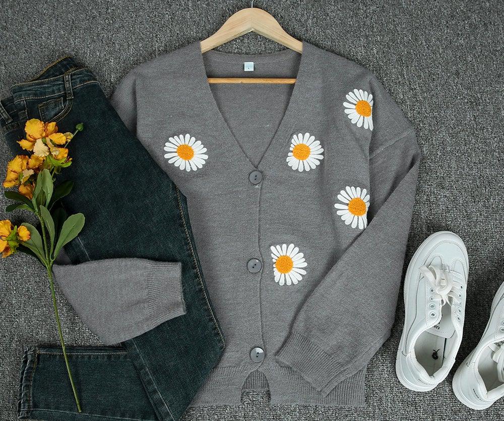 Solea - Gänseblümchen Strickjacke