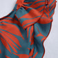 FallStil® - Maui Orange Palmetto Blue Asymmetrisches Maxikleid mit Rüschen