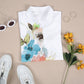 FallStil® - Aquarellblume Knopfleiste Tunika-Bluse