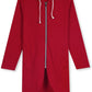 Even&Vil® - Motor Rot Ungleicher Saum Kapuzenpullover mit Reißverschluss Strickjacke