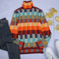 FallStil® - Herbst Pullover mit hohem Halsausschnitt im Schachbrettmuster