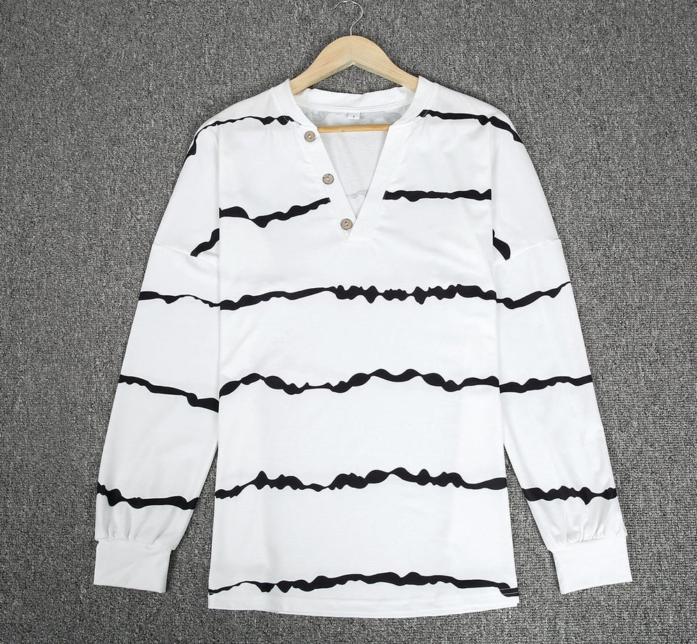 FallStil® - Langärmeliges Basic-Top mit Druck