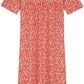BioBlüte® - Blütenrausch ein rotes Midikleid mit floralen Details