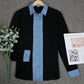 Even&Vil® - Zwei Looks in 1 Denim Schwarze Bluse