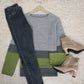 Monci® - Moderner grauer Pullover mit Farbblock