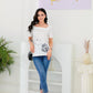 SpringStil® - Weißes kurzärmeliges Print-Top