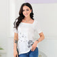 SpringStil® - Weißes kurzärmeliges Print-Top