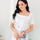 SpringStil® - Weißes kurzärmeliges Print-Top