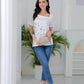 SpringStil® - Weißes kurzärmeliges Print-Top