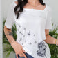 SpringStil® - Weißes kurzärmeliges Print-Top