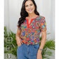 Naturlux® - Stylisches Multicolor Kurzarm-Top