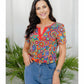 Naturlux® - Stylisches Multicolor Kurzarm-Top