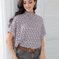 SpringStil® - Retro Print Mock Neck Top