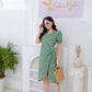 SpringStil® - Frisches kurzärmeliges grünes Midikleid
