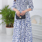 Springstil® - Marineblaues Midikleid mit Gänseblümchenmuster und Seitentaschen