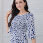 Springstil® - Marineblaues Midikleid mit Gänseblümchenmuster und Seitentaschen