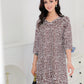 Naturlux® - Braunes und weißes Prärie-Minikleid mit abstraktem Muster