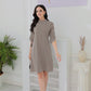 Naturlux® - Braunes Minikleid mit Alloverdruck