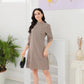 Naturlux® - Braunes Minikleid mit Alloverdruck