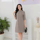 Naturlux® - Braunes Minikleid mit Alloverdruck