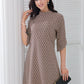 Naturlux® - Braunes Minikleid mit Alloverdruck
