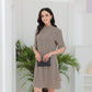 Naturlux® - Braunes Minikleid mit Alloverdruck
