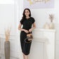 SpringStil® - Unifarbenes Shiftkleid mit geknotetem Rückenausschnitt