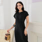 SpringStil® - Unifarbenes Shiftkleid mit geknotetem Rückenausschnitt