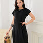 SpringStil® - Unifarbenes Shiftkleid mit geknotetem Rückenausschnitt