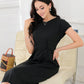SpringStil® - Unifarbenes Shiftkleid mit geknotetem Rückenausschnitt