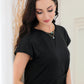 SpringStil® - Unifarbenes Shiftkleid mit geknotetem Rückenausschnitt