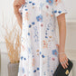 SpringStil® - Frisches weißes buntes Blumendruck V-Ausschnitt Minikleid