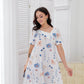 SpringStil® - Frisches weißes buntes Blumendruck V-Ausschnitt Minikleid