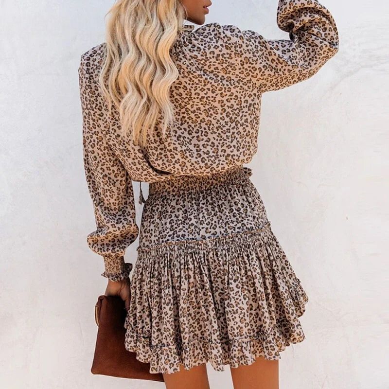THRAIA | KLEID MIT LEOPARDENPRINT