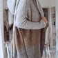 Even&Vil® - Grauer Farbblock-Kapuzenpullover