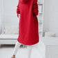 Even&Vil® - Motor Rot Ungleicher Saum Kapuzenpullover mit Reißverschluss Strickjacke