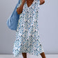 Antonia - Kleid mit V-Ausschnitt und Blattdruck