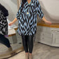 Nora - Zebra-Print Bluse Schwarz-Beige