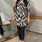 Nora - Zebra-Print Bluse Schwarz-Beige