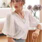 Mabel - Retro-Spitzenbluse mit Puffärmeln