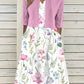 BlütenBliss® - Twofer Weißes Midikleid mit Blumenmuster in Rosa