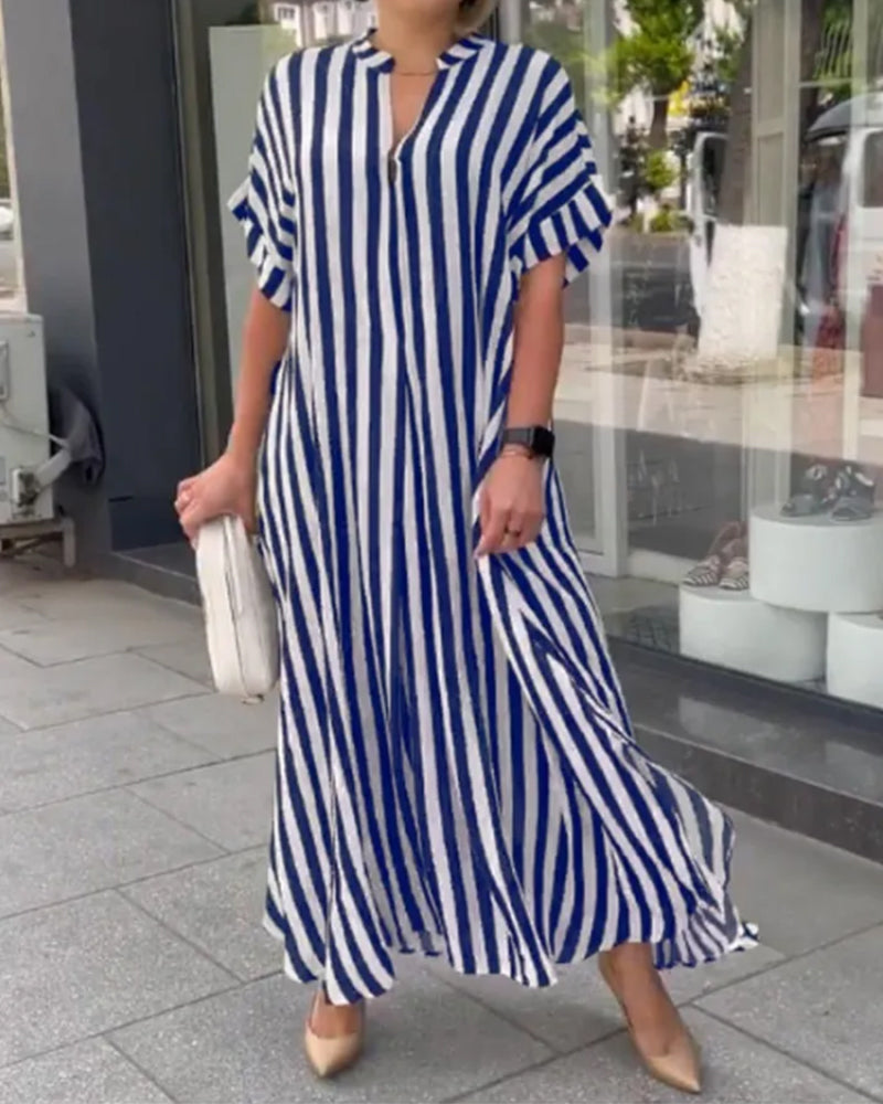 Amara | Elegantes Kleid mit V-Ausschnitt und Streifen | 50% OFF!